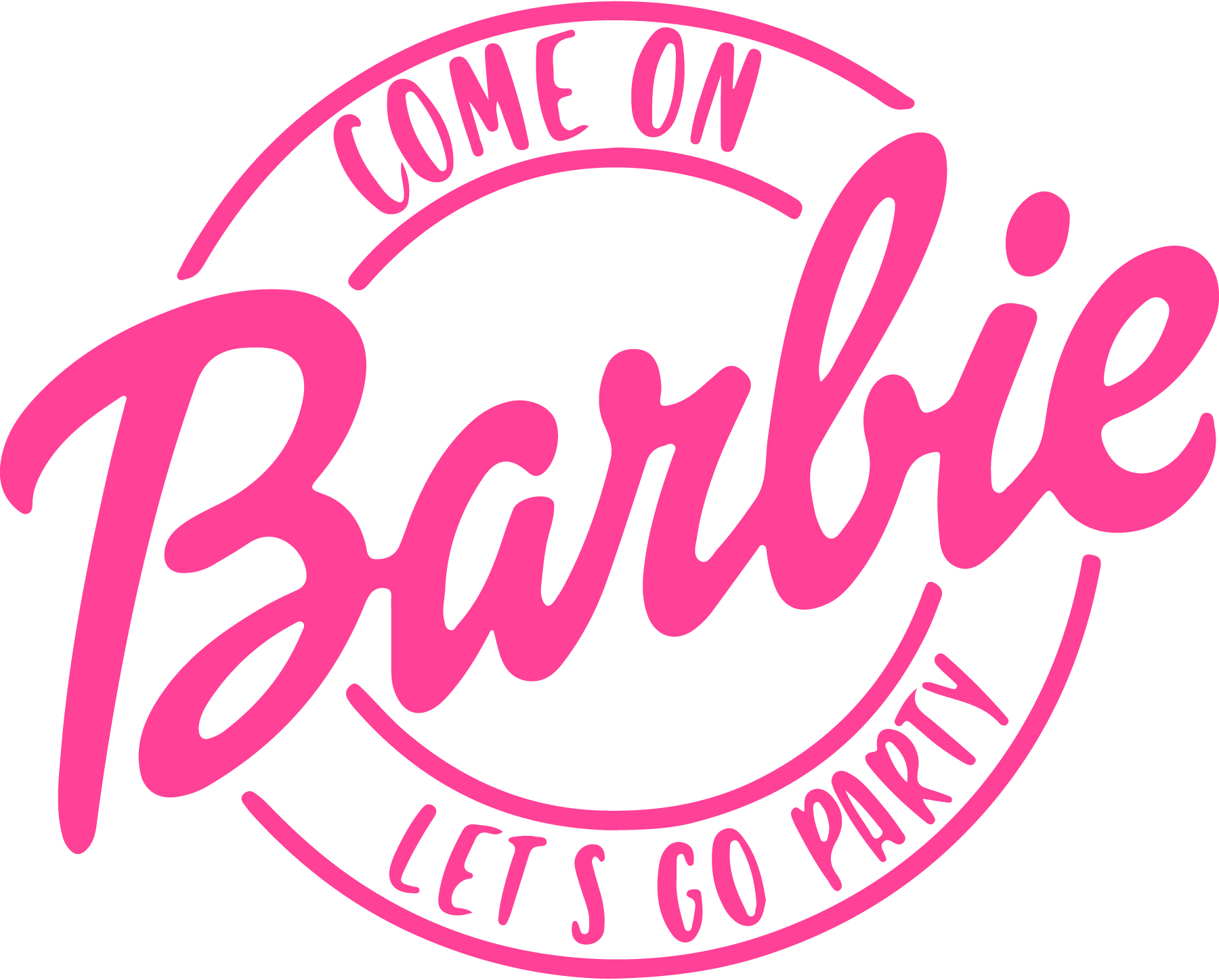 Come-on-Barbie-Lets-go-Party-Logo-Vector